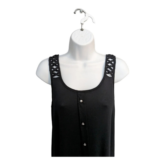 Lily Morgan Button Down  Tank Top Black S - Picture 2 of 8